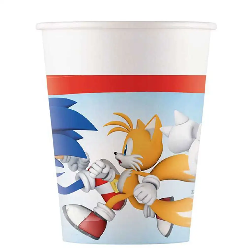 Sonic a sündisznó papírpohár 8db-os szett 200ml