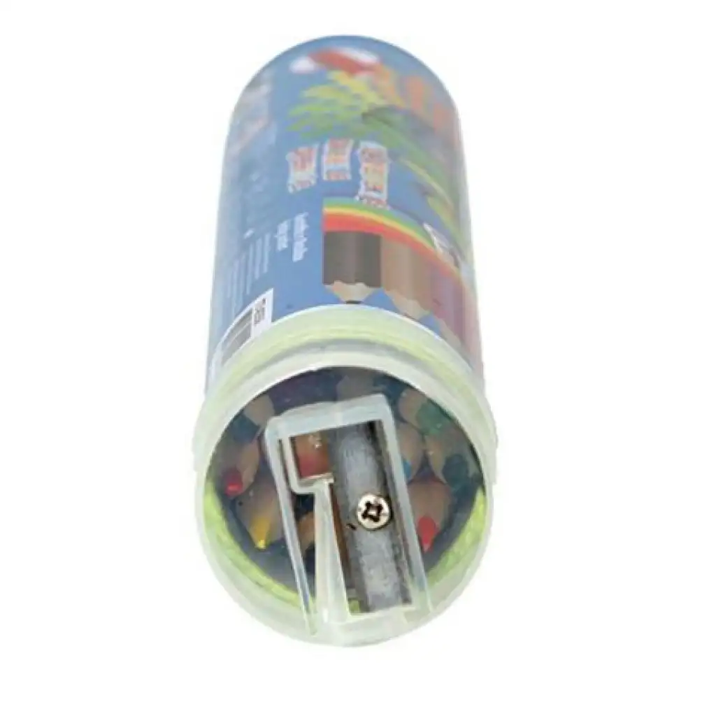 Spirit: Háromszögletű színesceruza hegyezővel 12db-os szett henger alakú tárolóban kép 2