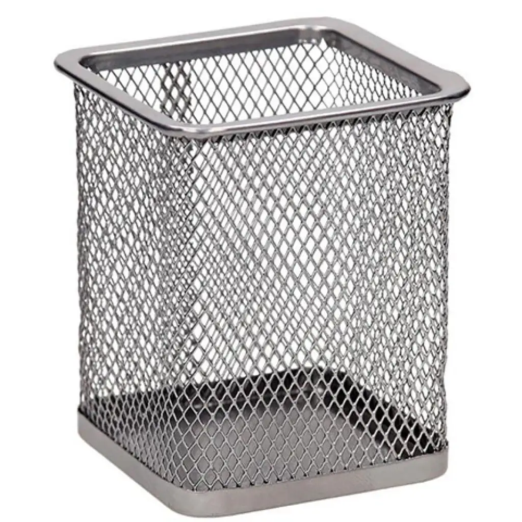 Spirit: Szögletes fém asztali írószertartó 8x8x10cm