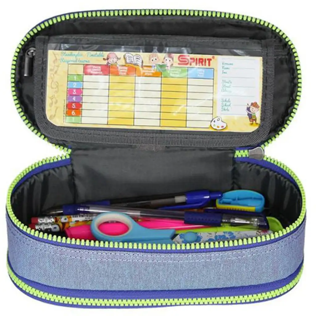 Spirit: Farmerkék ovális emeletes tolltartó 23x10cm kép 2