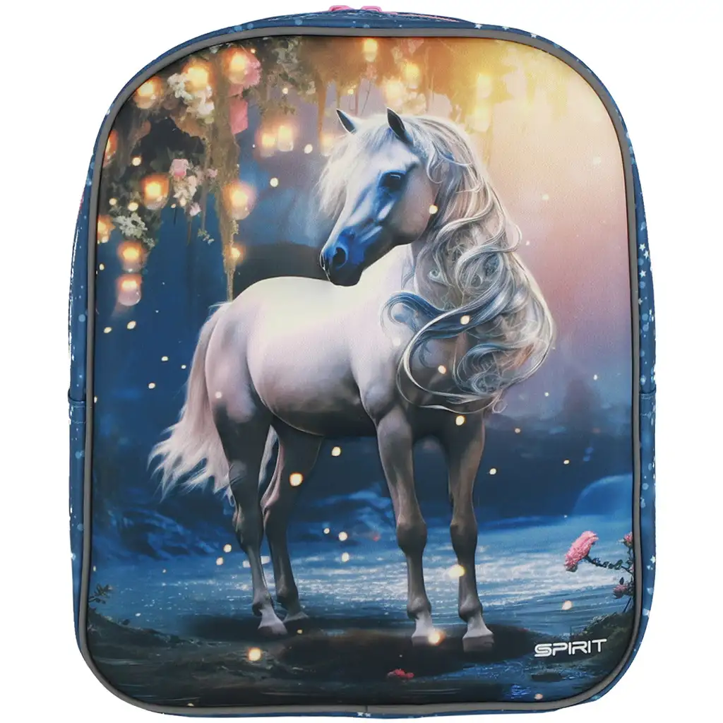 Spirit: White horse lovas 3D mintás lekerekített ovis hátizsák 30x25x12cm kép 3