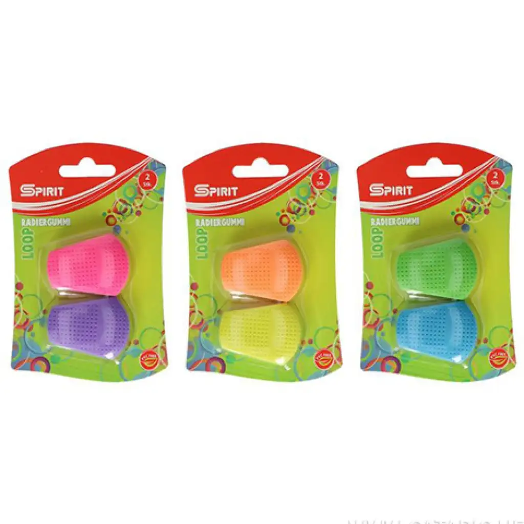 Spirit: Loop ergonomikus radír többféle színben 2db-os szett