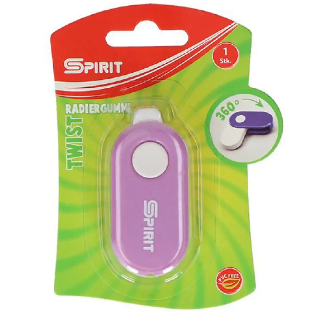 Spirit: Twist ovális radír műanyag tokban többféle színben kép 2