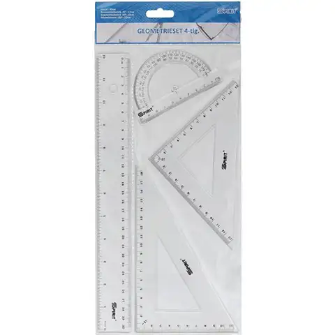 Spirit: 4db-os vonalzó készlet 30cm-es egyenes vonalzóval