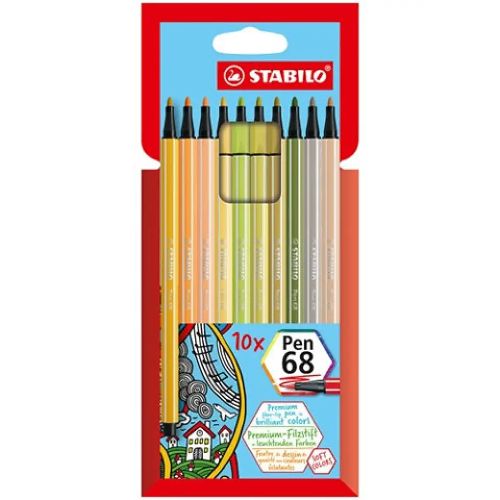 Stabilo: Pen 68 rostirón 10 db-os készlet