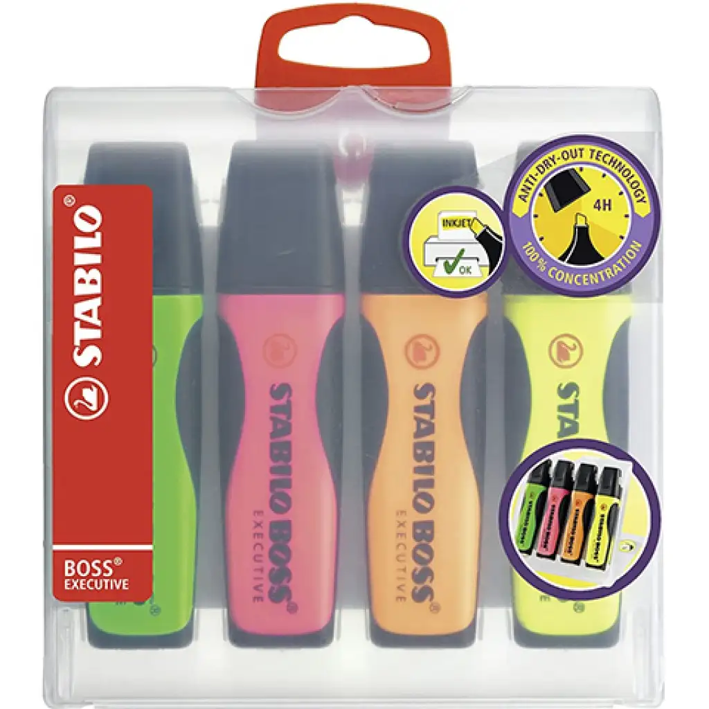 Stabilo: BOSS Executive szövegkiemelő különböző színek 4db-os szett