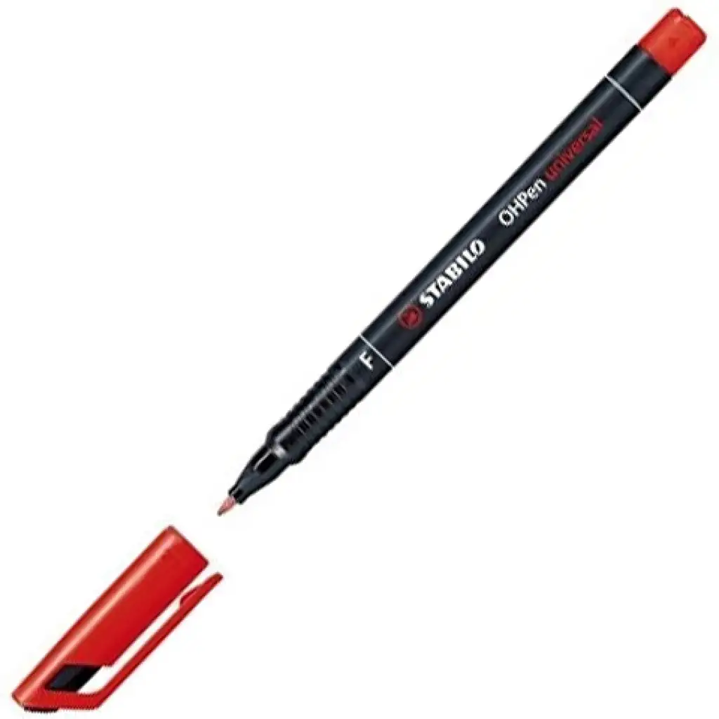 Stabilo OHPen universal F alkoholos filctoll piros színben 0,7mm kép 2
