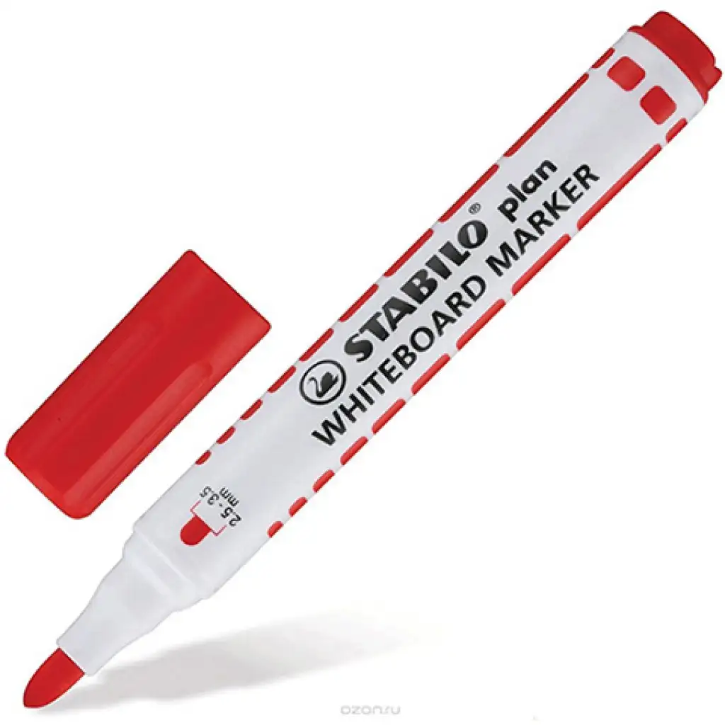 Stabilo: Plan WhiteBoard marker táblafilc piros színben kép 2