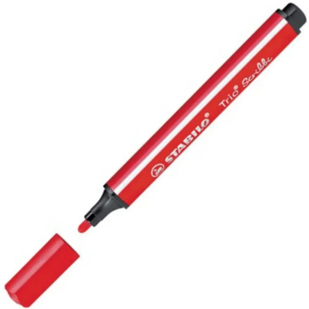 Stabilo: Trio Scribble háromszögletű filctoll piros színben kép 2