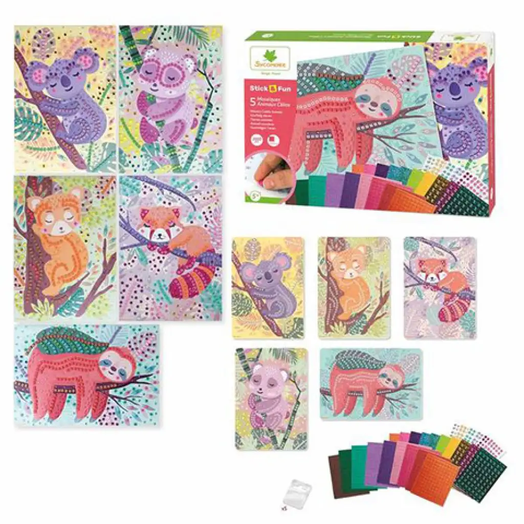 Stick'N Fun mozaikkép készítő készlet - Ölelni való állatok kép 2