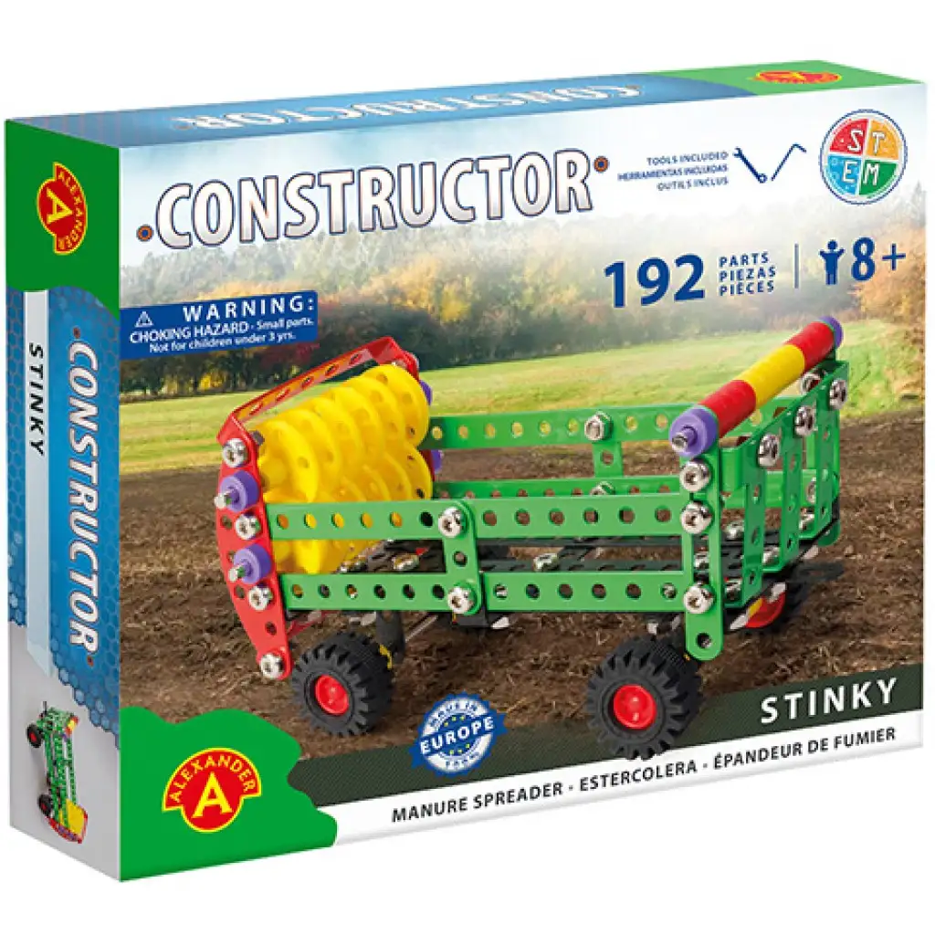 Stinky utánfutó aprítóval fém építőjáték 192db-os