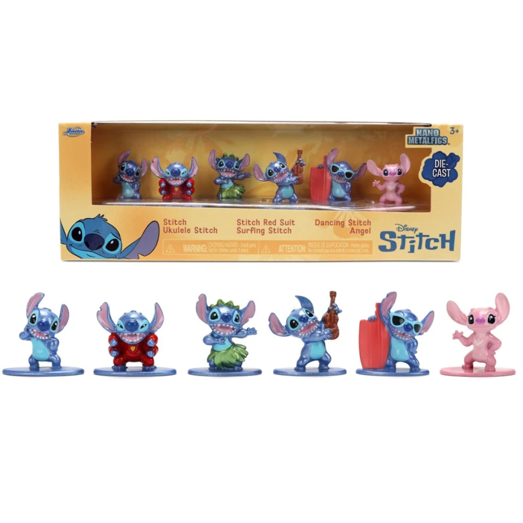 Disney Stitch Nano fém figura 6db-os szett - Jada Toys