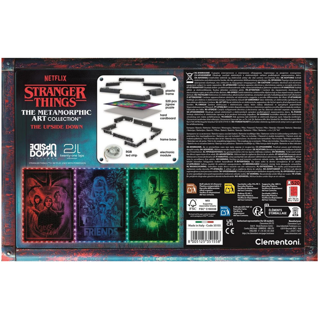 Stranger Things 520 darabos puzzle kerettel és RGB LED világítással – Clementoni kép 3