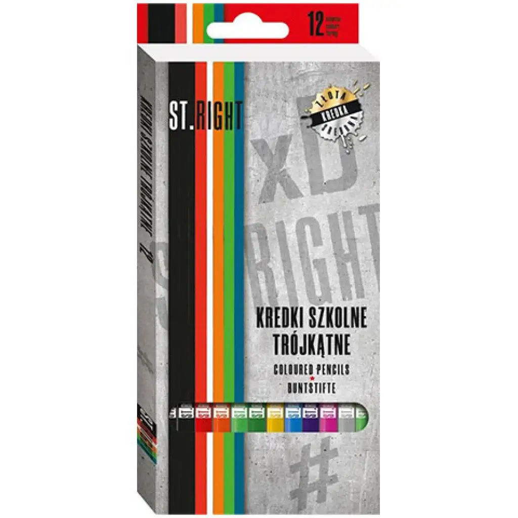 St.Right Háromszögletű színes ceruza 12db-os szett