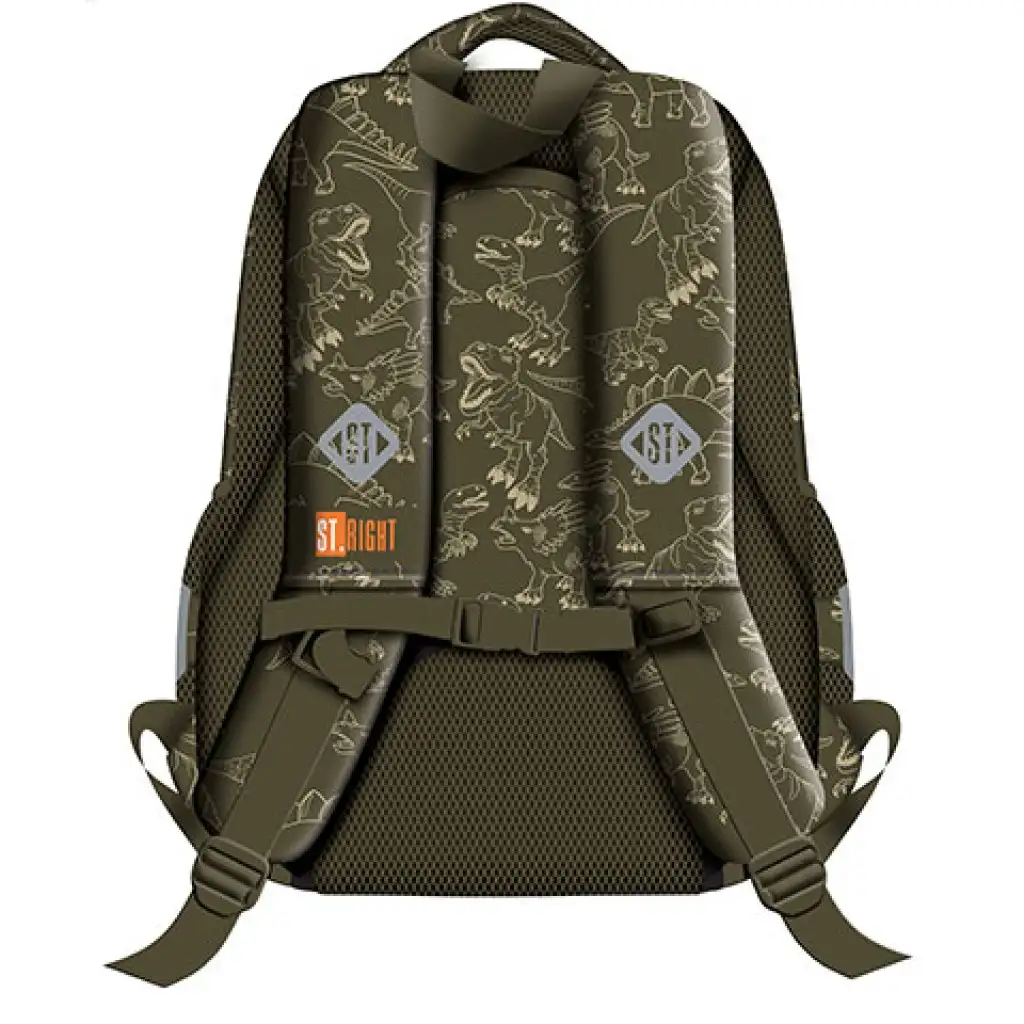 St.Right T-Rex Junior háromrekeszes iskolatáska, hátizsák 39x27x17cm kép 2