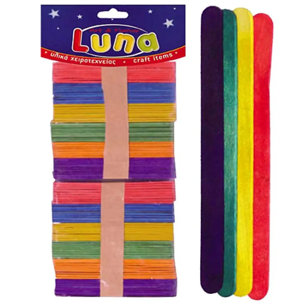 Színes fa pálcikák 114mm 100db