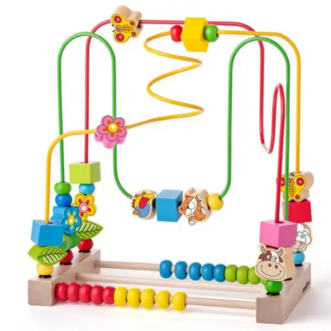 Színes golyóvezető labirintus abakusszal - Woodyland