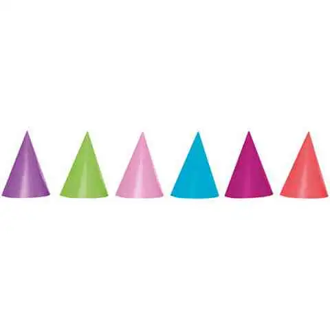 Színes papír party kalap 6db-os szett