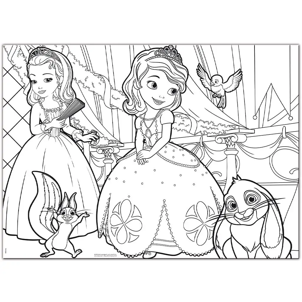 Disney Szófia hercegnő 2 az 1-ben 60db-os maxi puzzle és színező 70x50cm - Lisciani kép 2