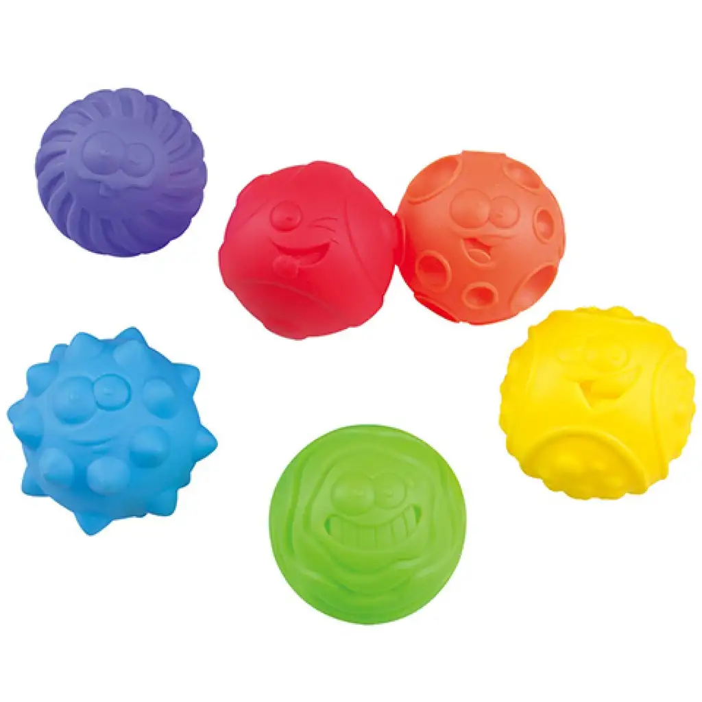 Playgo: Tapintásfejlesztő szivárvány bébilabdák kép 2