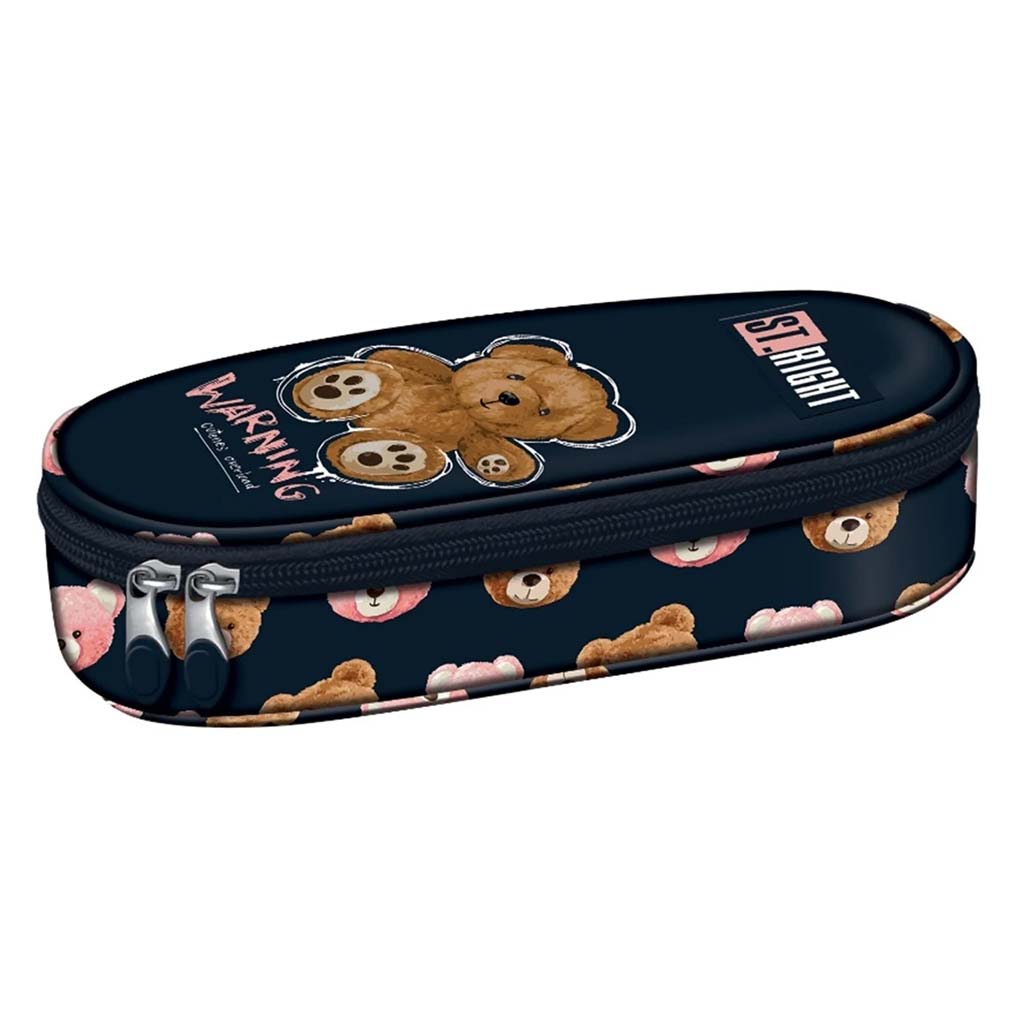 St.Right Teddy Bear ovális tolltartó PC01 23x9,5x6cm
