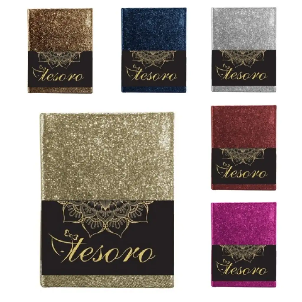 Tesoro csillámos napló több színváltozatban 20x14cm