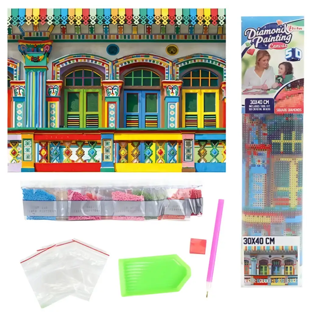 Gyémántszemes kirakó: Dél-Amerika színei gyémántfestő szett 30x40cm kép 2