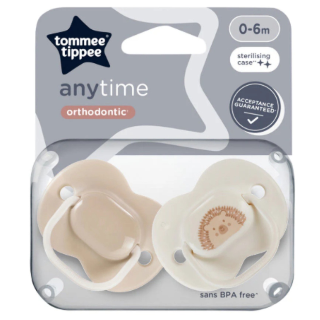 Tommee Tippee: Anytime 2 db-os ortodontikus cumi szett több változatban (0–6 hó)