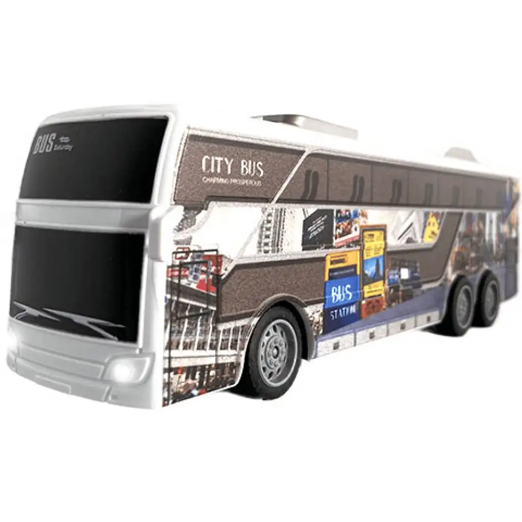 RC Távirányítós Travel City Busz fénnyel 27MHz 1/32-es méretarány 25cm kép 2