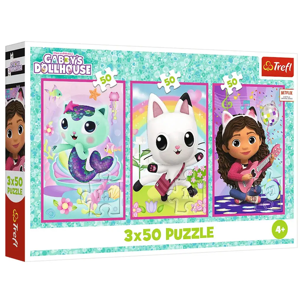 Gabi babaháza Gabival és a cicákkal 3x50db-os puzzle - Trefl