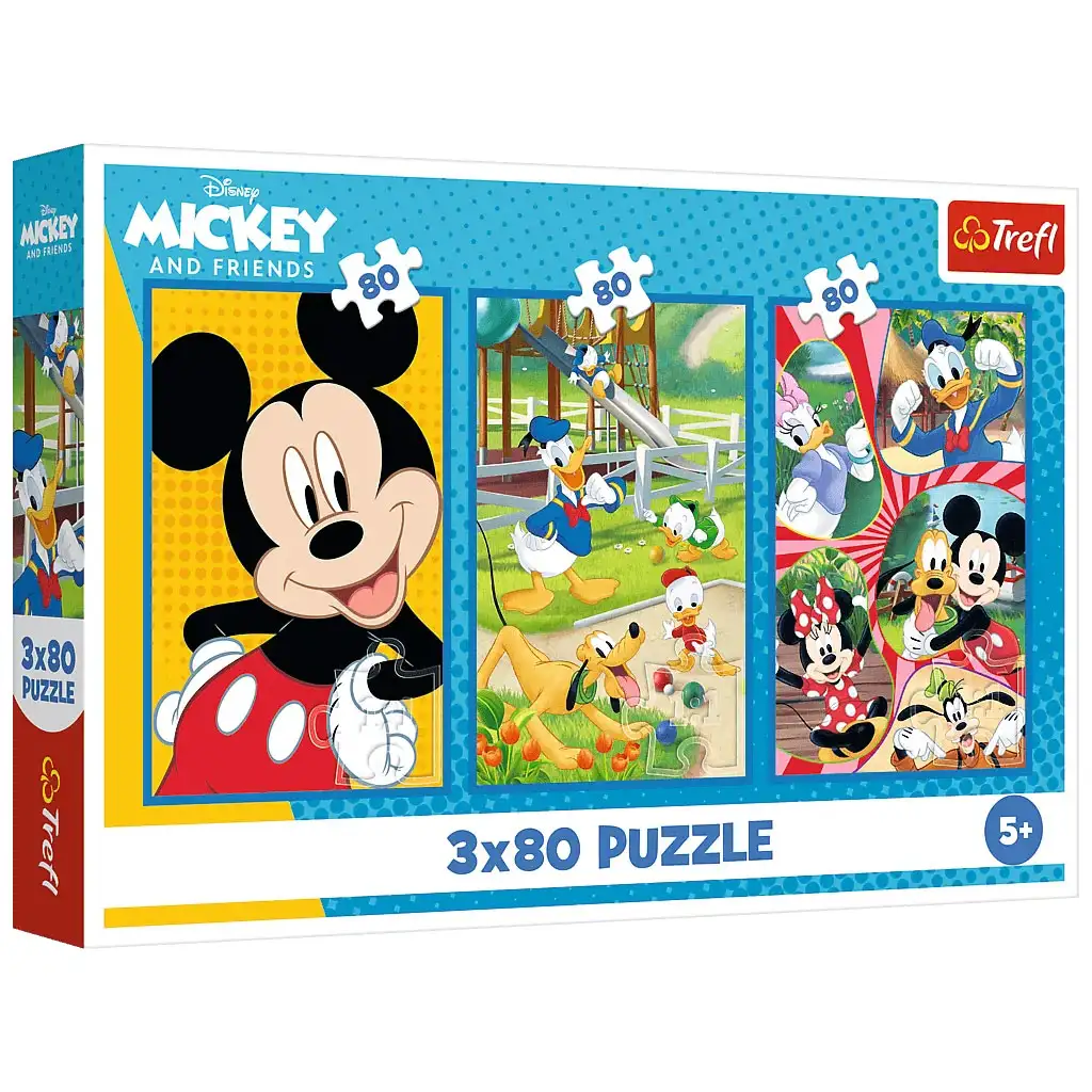 Disney: Mickey egér csapata 3x80db-os puzzle - Trefl