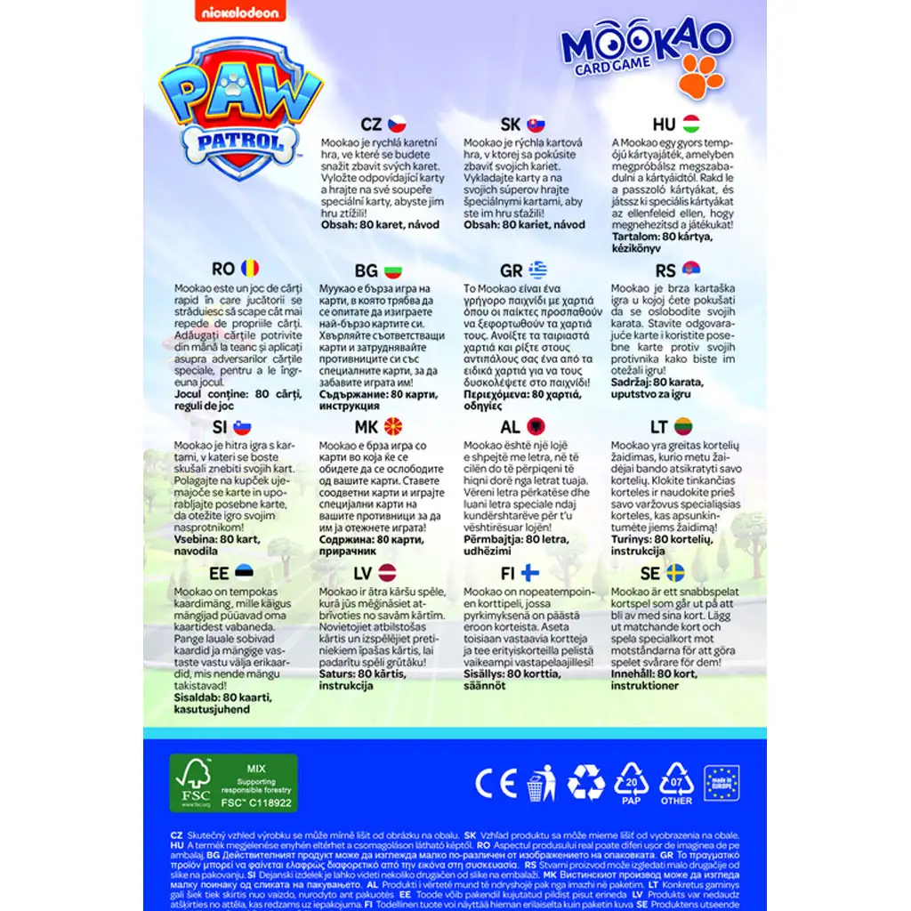 Mancs Őrjárat Mookao kártyajáték - Trefl kép 3