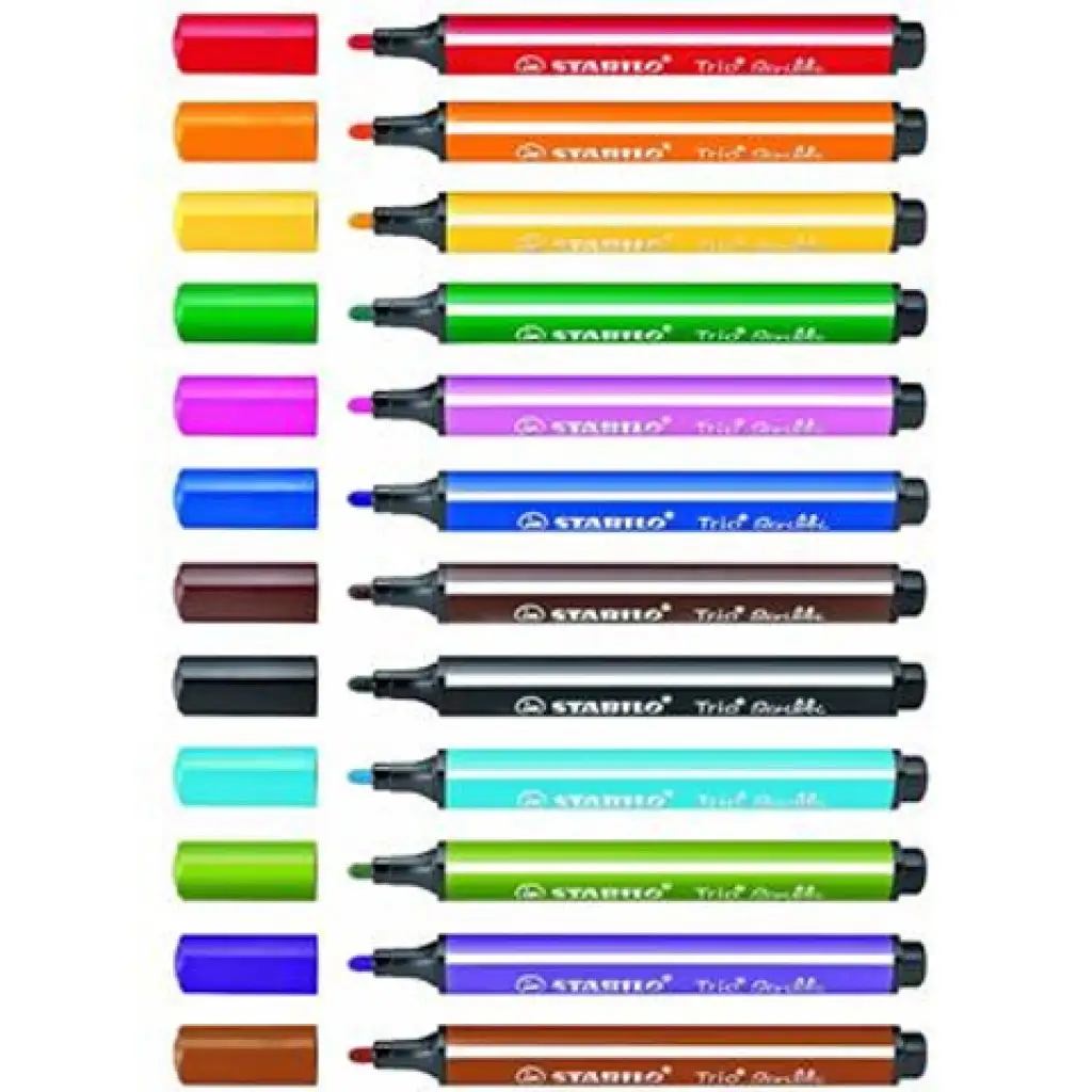 Stabilo: Trio Scribbi asztali filctoll készlet 12db-os kép 2