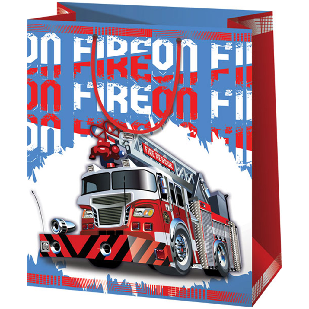 Cardex: Tűzoltóautó mintás gigant méretű ajándéktáska 40x20x56cm