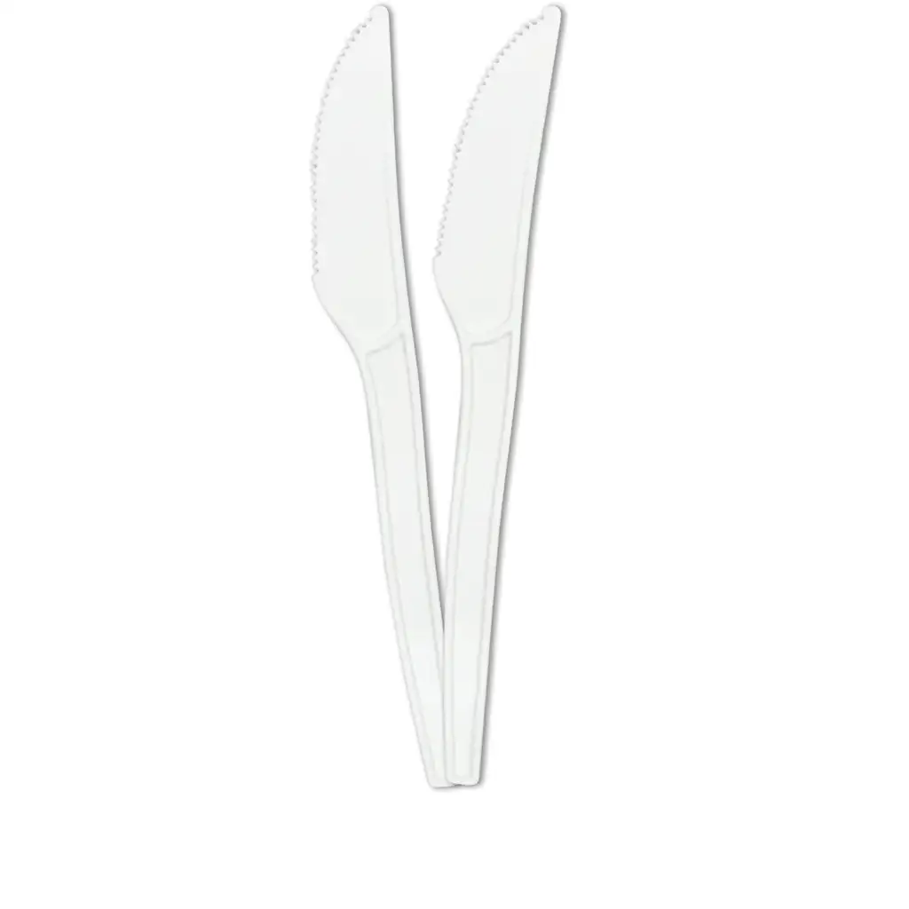 Fehér újrahasznosítható kés 10db-os szett