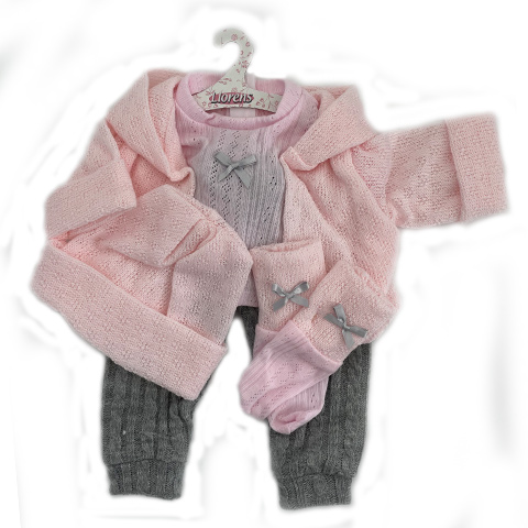 Llorens: Babaruha szett macis és nyuszis nadrággal 43cm-es babákra kép 2