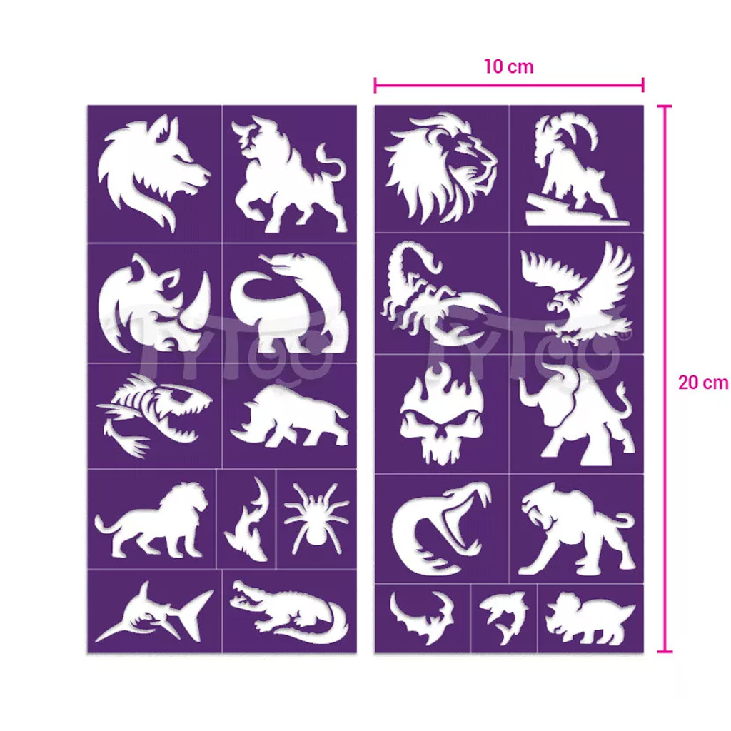 TyToo: Vad állatok csillámtetoválás sablon szett 22db kép 5