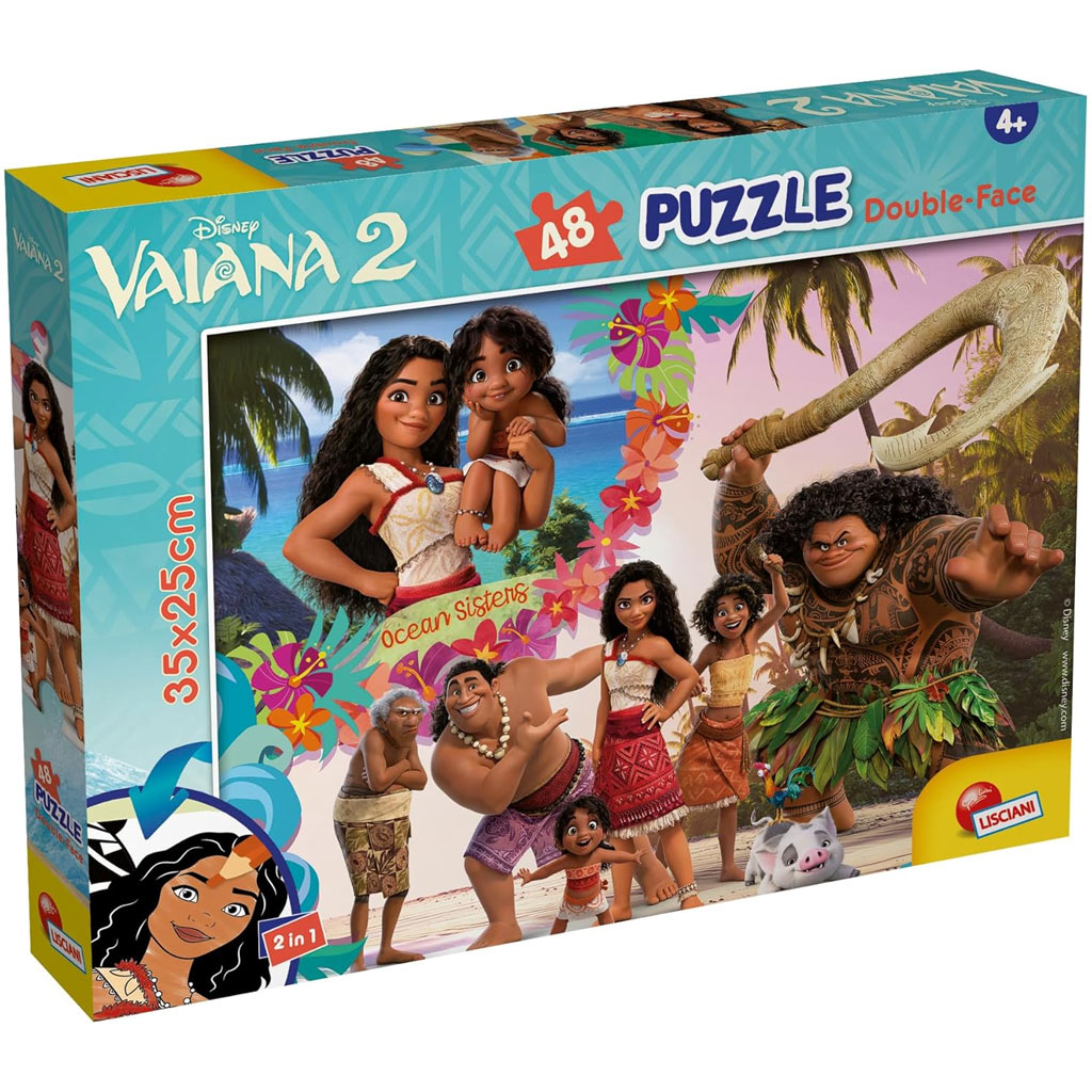 Vaiana 2 2 az 1-ben 48db-os puzzle és színező 35x25cm - Lisciani
