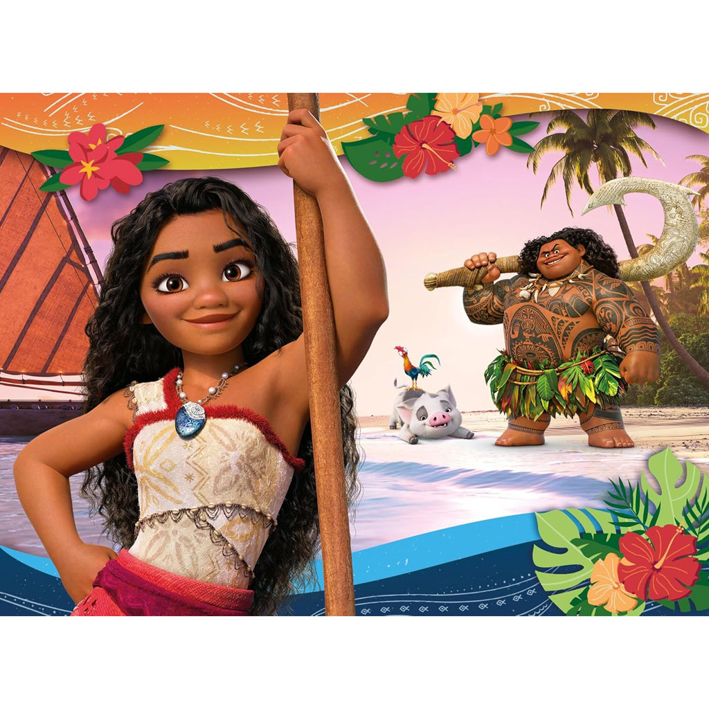 Vaiana 2 kalandok a tengeren 2 az 1-ben 48db-os Eco mini puzzle és színező 35x25cm - Lisciani kép 2