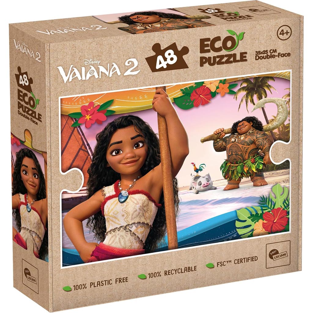 Vaiana 2 kalandok a tengeren 2 az 1-ben 48db-os Eco mini puzzle és színező 35x25cm - Lisciani