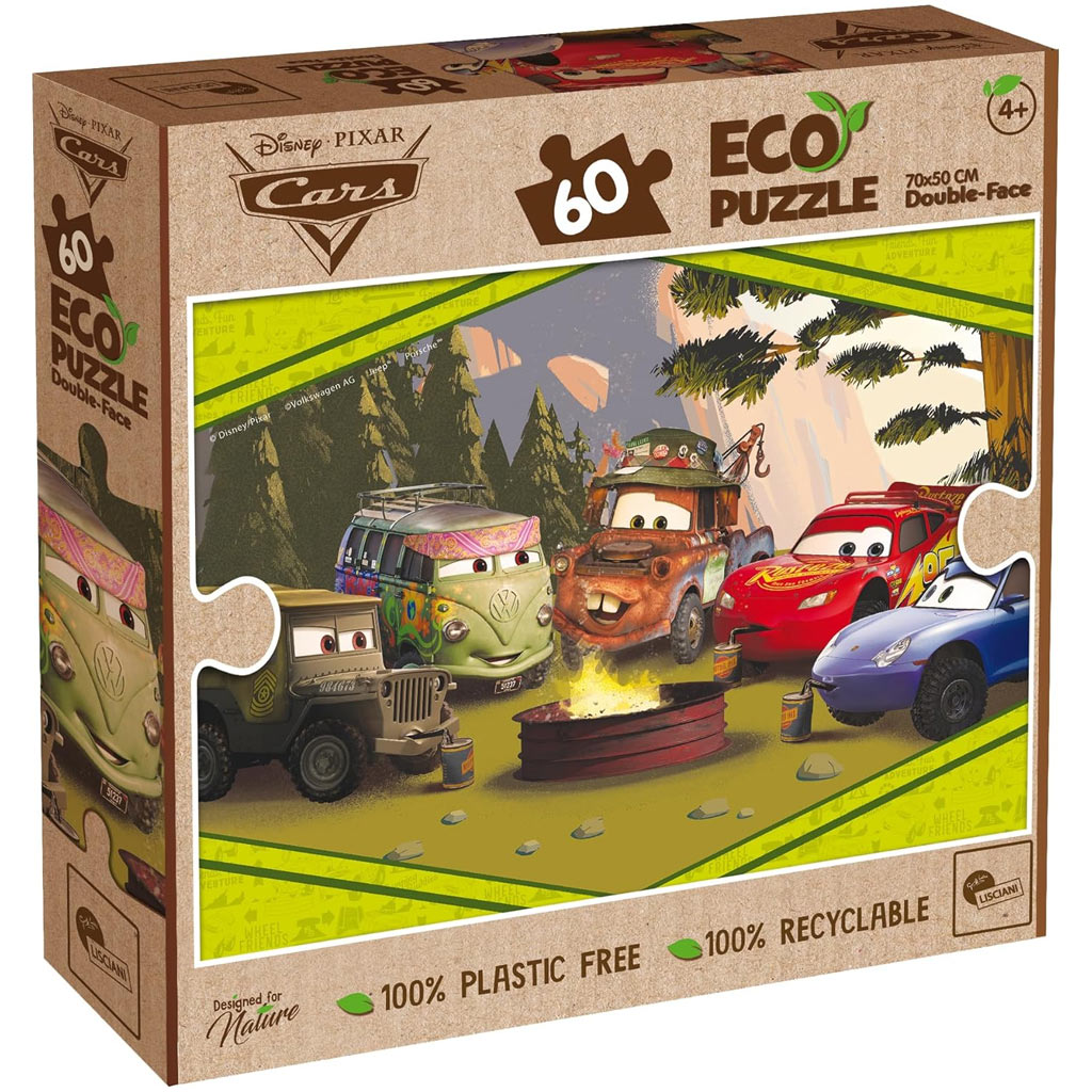 Verdák 2 az 1-ben 60db-os Eco puzzle és színező 70x50cm - Lisciani