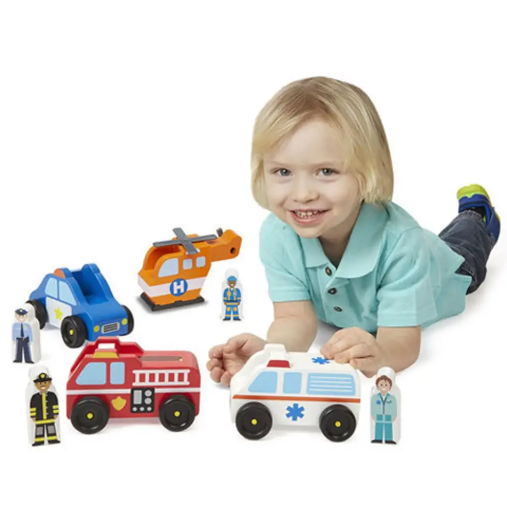 Vészhelyzet fa járművek és figurák - Melissa & Doug kép 3
