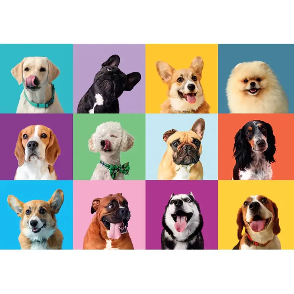 Vidámy kutyapofik 300db-os puzzle - Clementoni kép 2