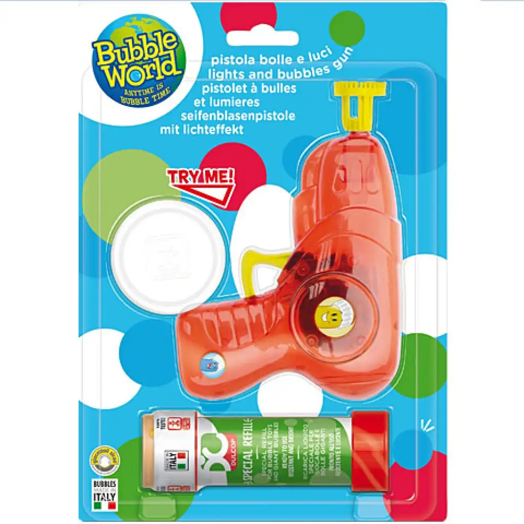 Világító buborékfújó pisztoly szett 60ml folyadékkal
