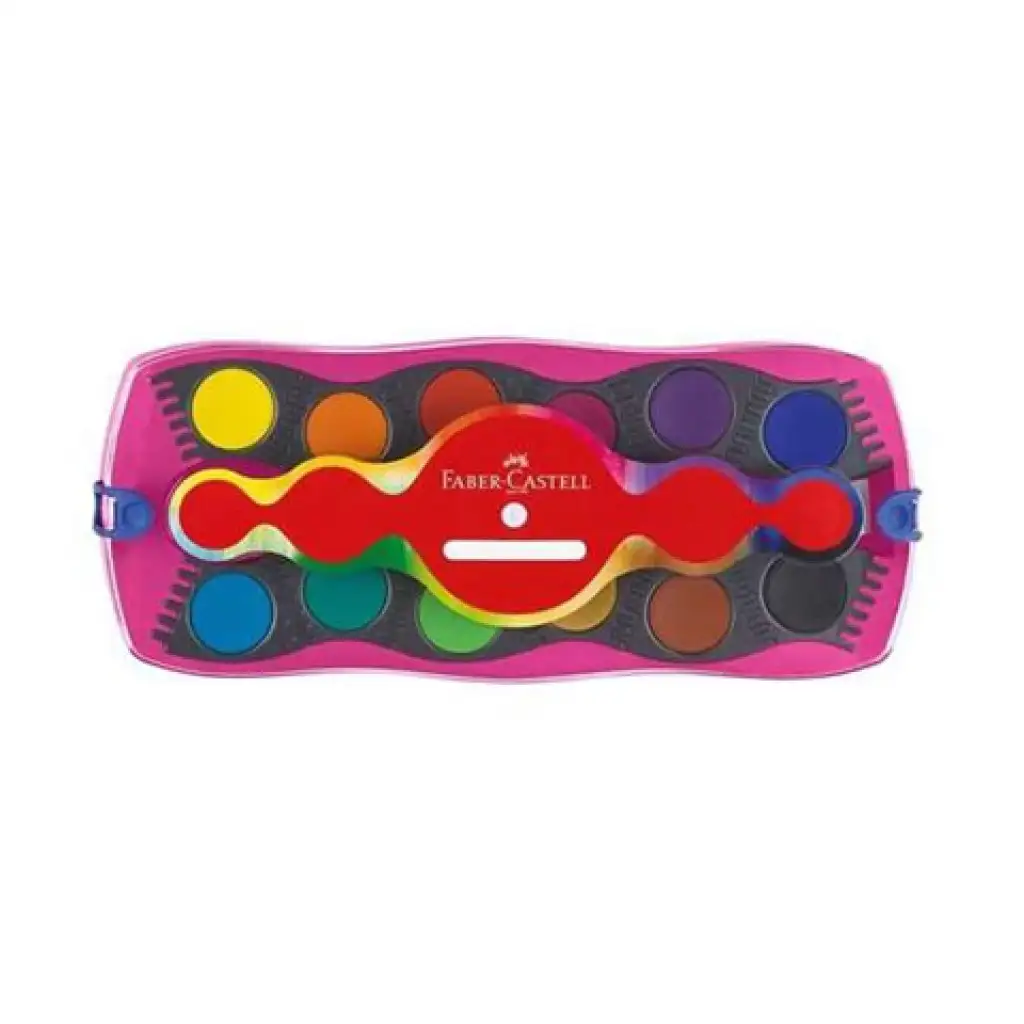 Faber-Castell: Vízfesték 12db-os szett unikornis matricákkal és szivárványos csillámmal kép 2