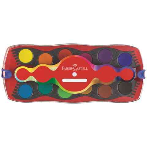 Faber-Castell: Vízfesték 12 színű összeilleszthető elemekkel