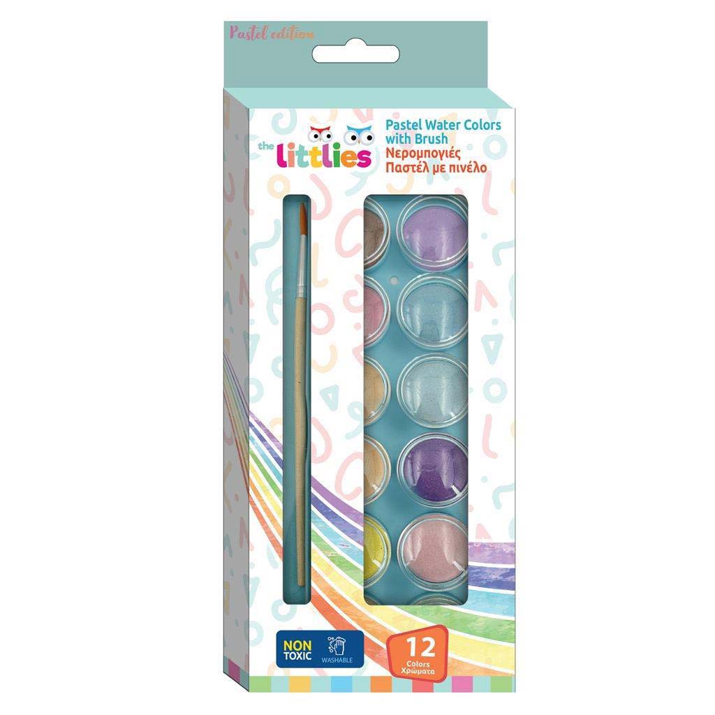 The Littlies: Vízfesték 12db pasztell színnel és ecsettel