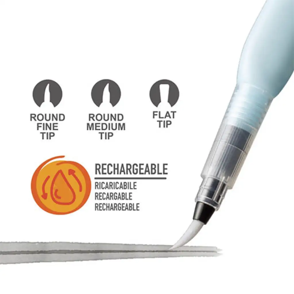 Vízzel tölthető ecset szett 3db-os - Carioca kép 2