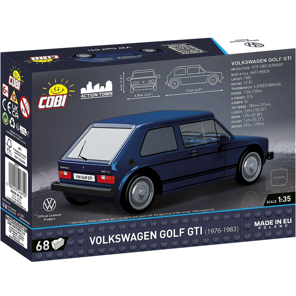 COBI: Volkswagen Golf GTI kék építőjáték (24615) kép 3