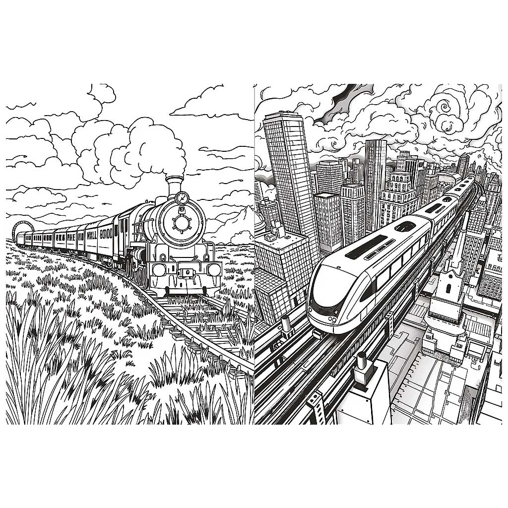 Vonatok és repülők kifestőkönyv - Trefl kép 2